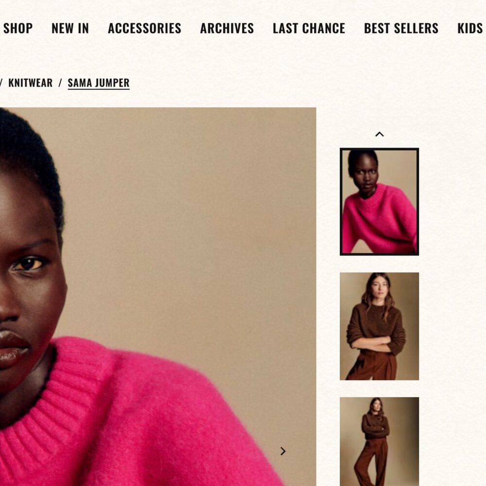 Sezane Fuschia Pink Alpaca Sweater Medium - Picture 3 of 5